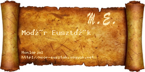 Moór Euszták névjegykártya